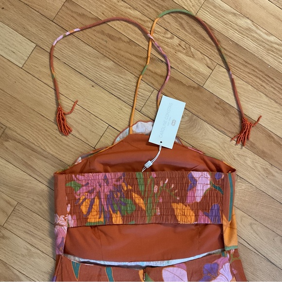 Caroline Constas Floral Halter Dress linen dress travel dress summer dress - Picture 7 of 16